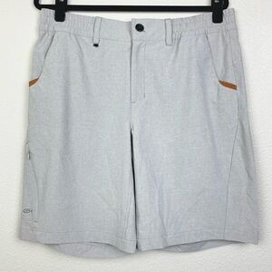 Grundens Men's 34 Grey Fishing Shorts 10" Inseam Stretch Pockets Casual